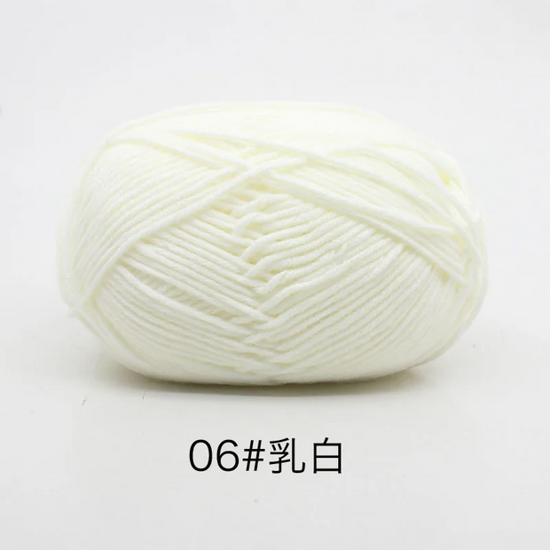 50g/Set 4ply Milk Cotton Knitting Wool Yarn Needlework Dyed