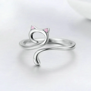 Adjustable Crochet Tension Cute Cat Ring