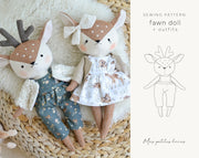 reindeer decoration stuffed animal fawn doll sewing pattern