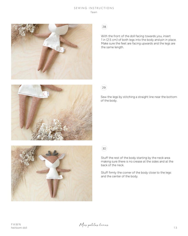 reindeer decoration stuffed animal fawn doll sewing pattern