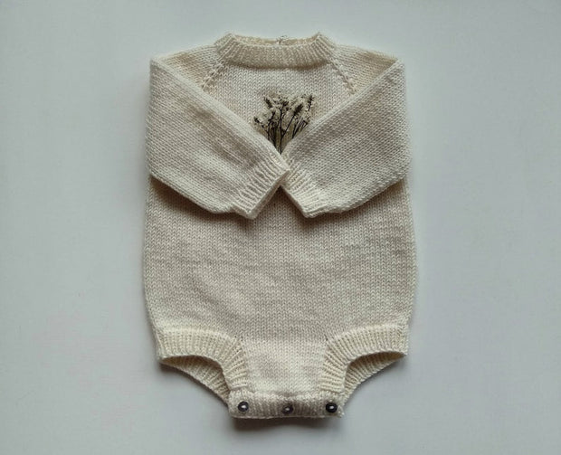 Sunday Morning Baby Romper Knitting Pattern