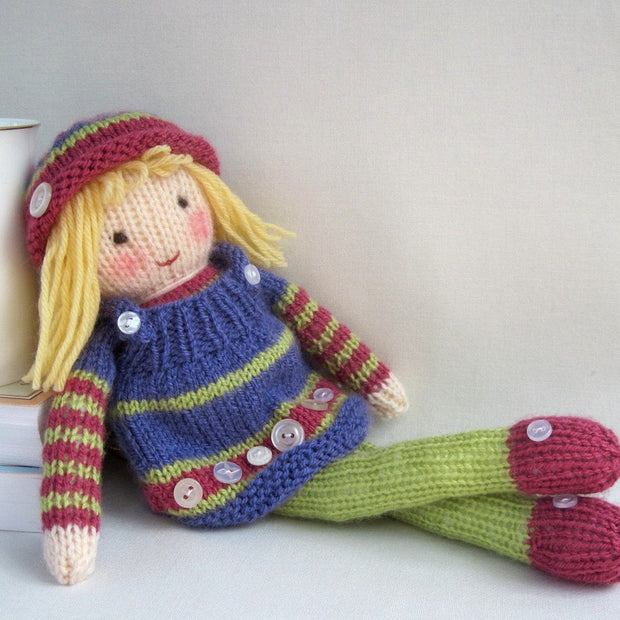 Betsy Button - toy doll knitting pattern