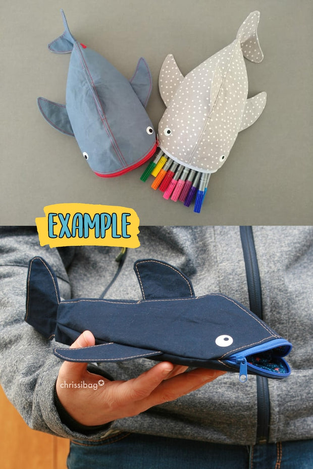 Tutorial and Pattern Pencil Case Whale Shark