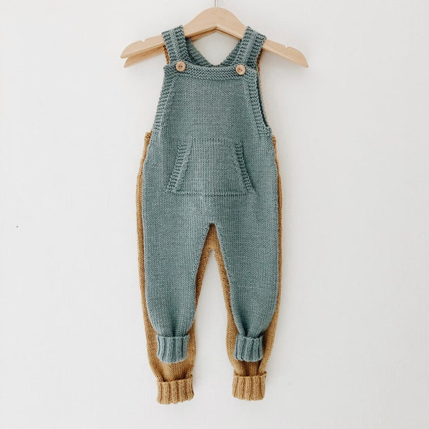 Baby Overalls Knitting Pattern Dungarees