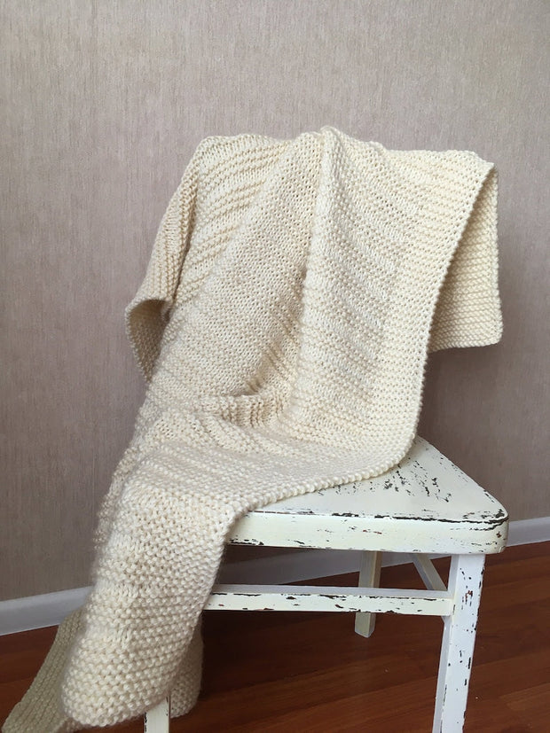 Blanket knitting pattern for many sizes