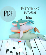 3 sizes PDF Whale Pattern